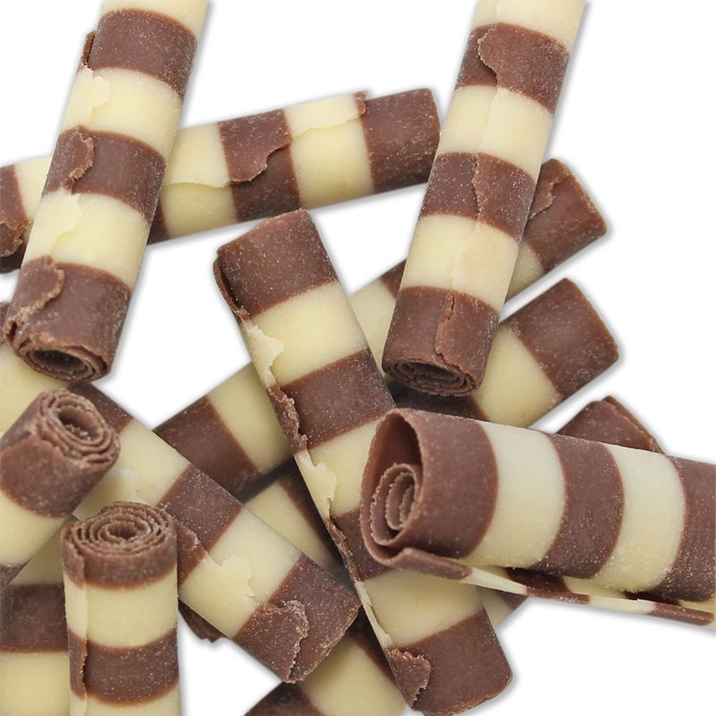 Riccioli di cioccolato variegati