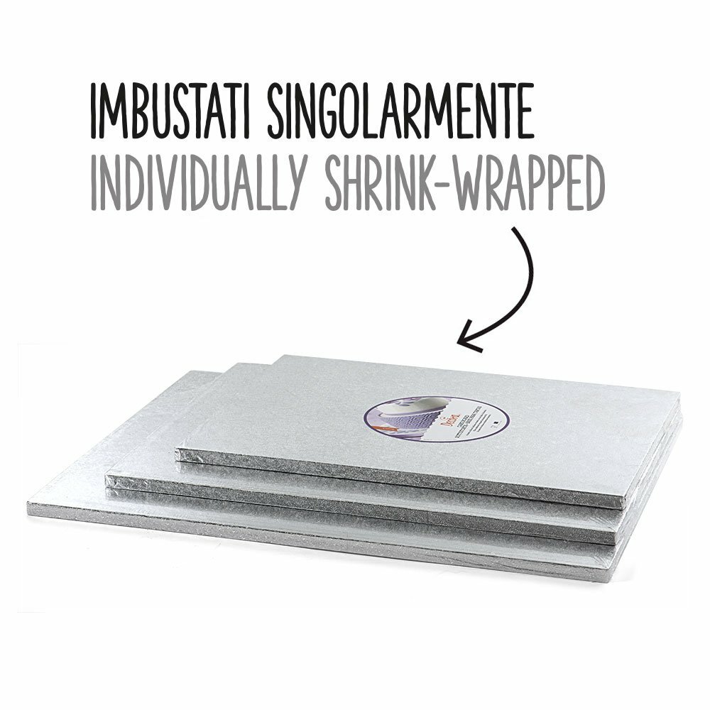 Sottotorta rettangolare argentato - 50 x 70 x 1.2h cm