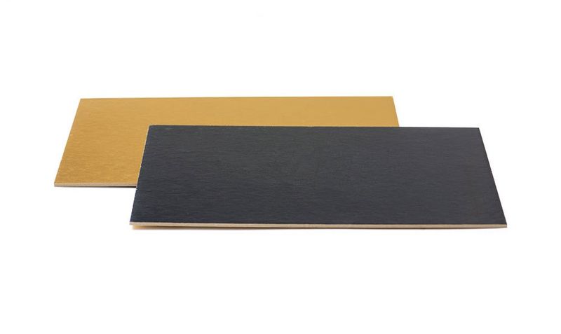 Sottotorta rettangolare rigido oro/nero - 20 x 30  cm