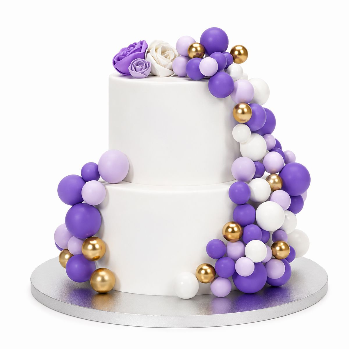 Set decorativo a pallina - Lilla e oro