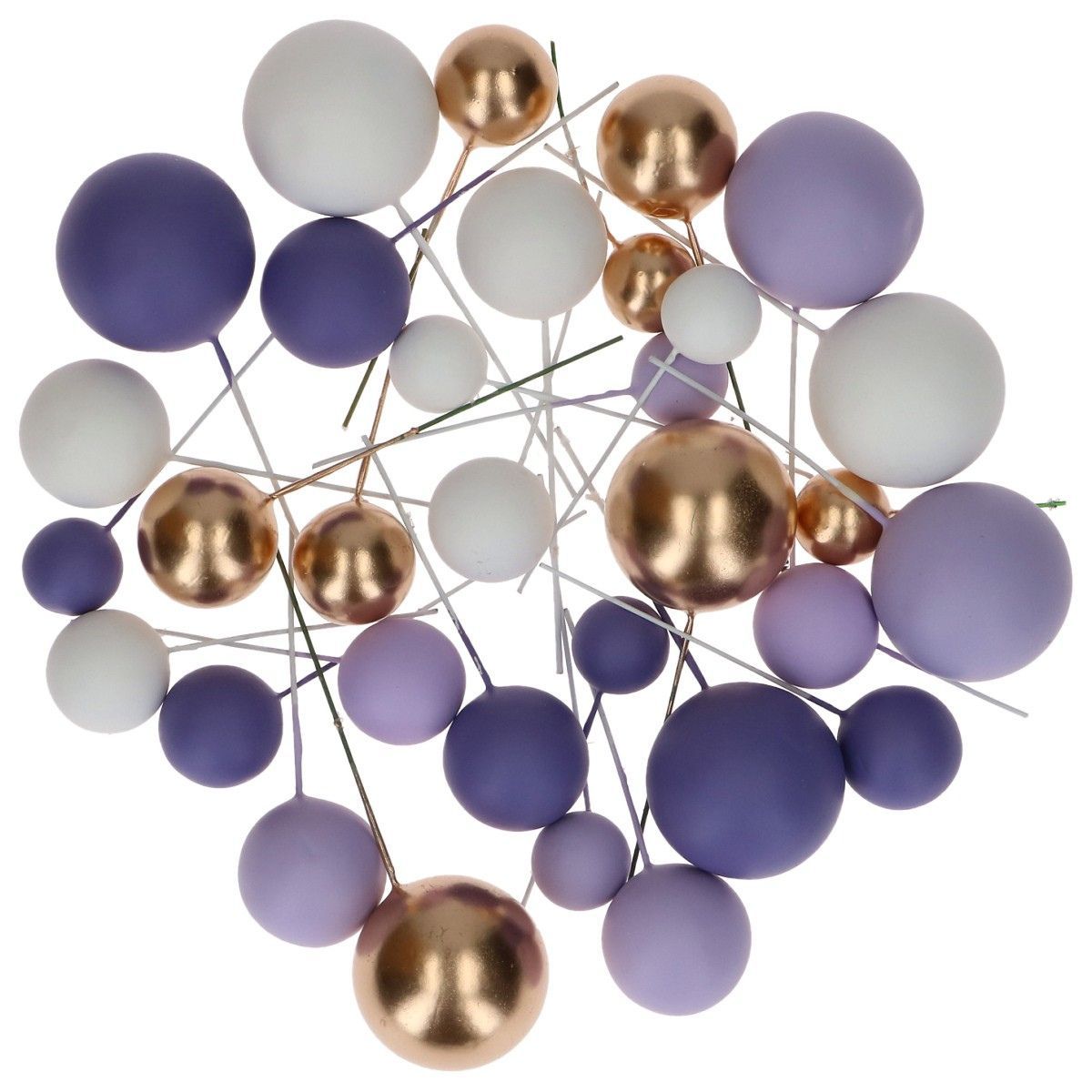 Set decorativo a pallina - Lilla e oro
