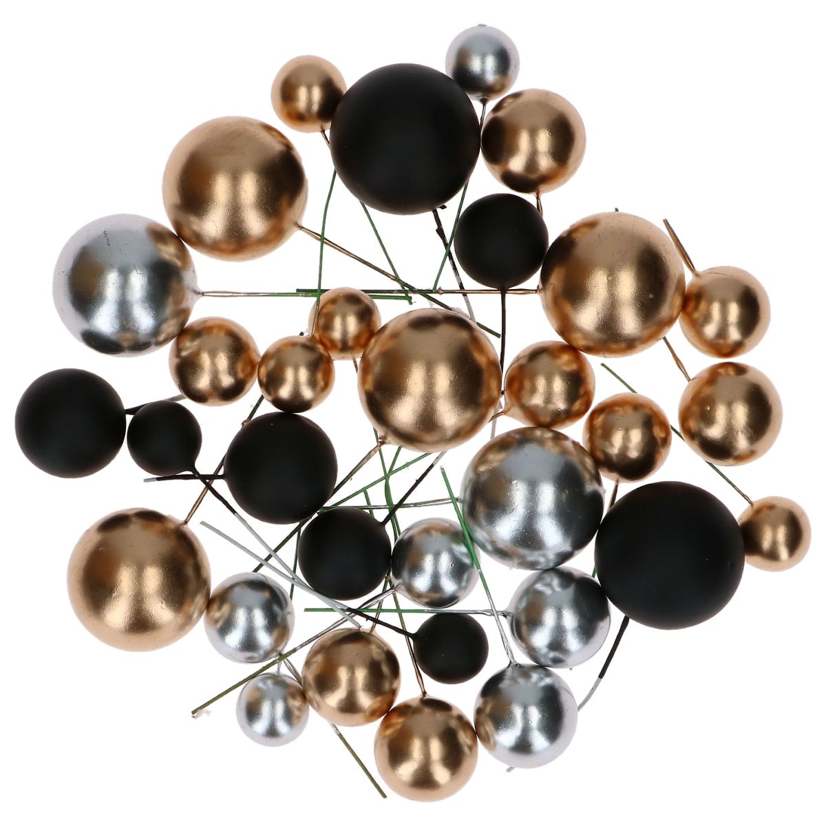 Set decorativo a pallina - Nero e oro