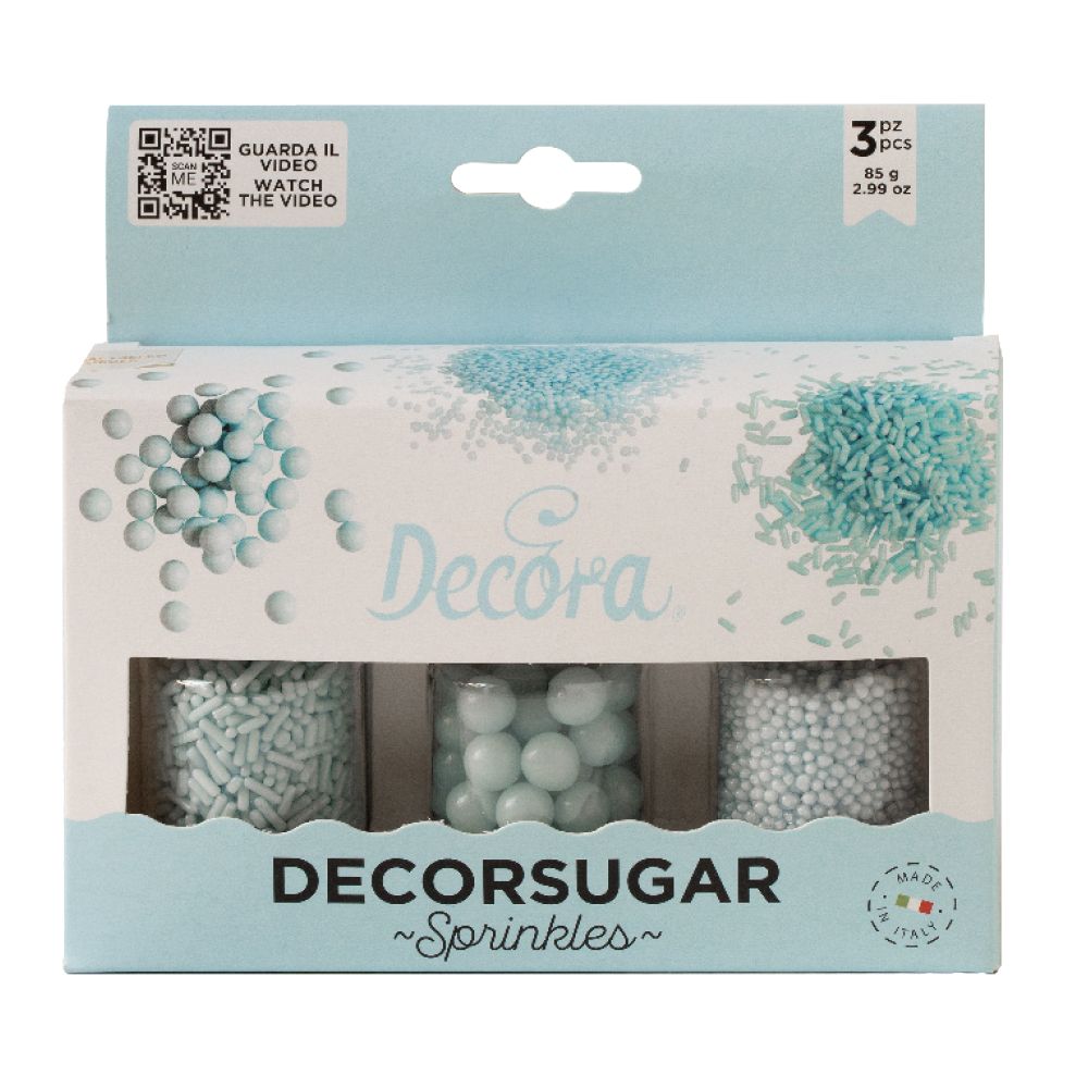 Set di  3 decorazioni - Azzurro perlato
