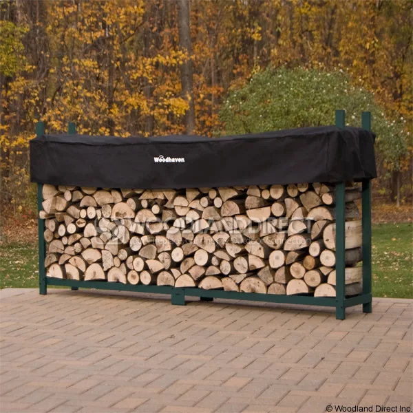 Doc's Green 8' Firewood Rack with Cover