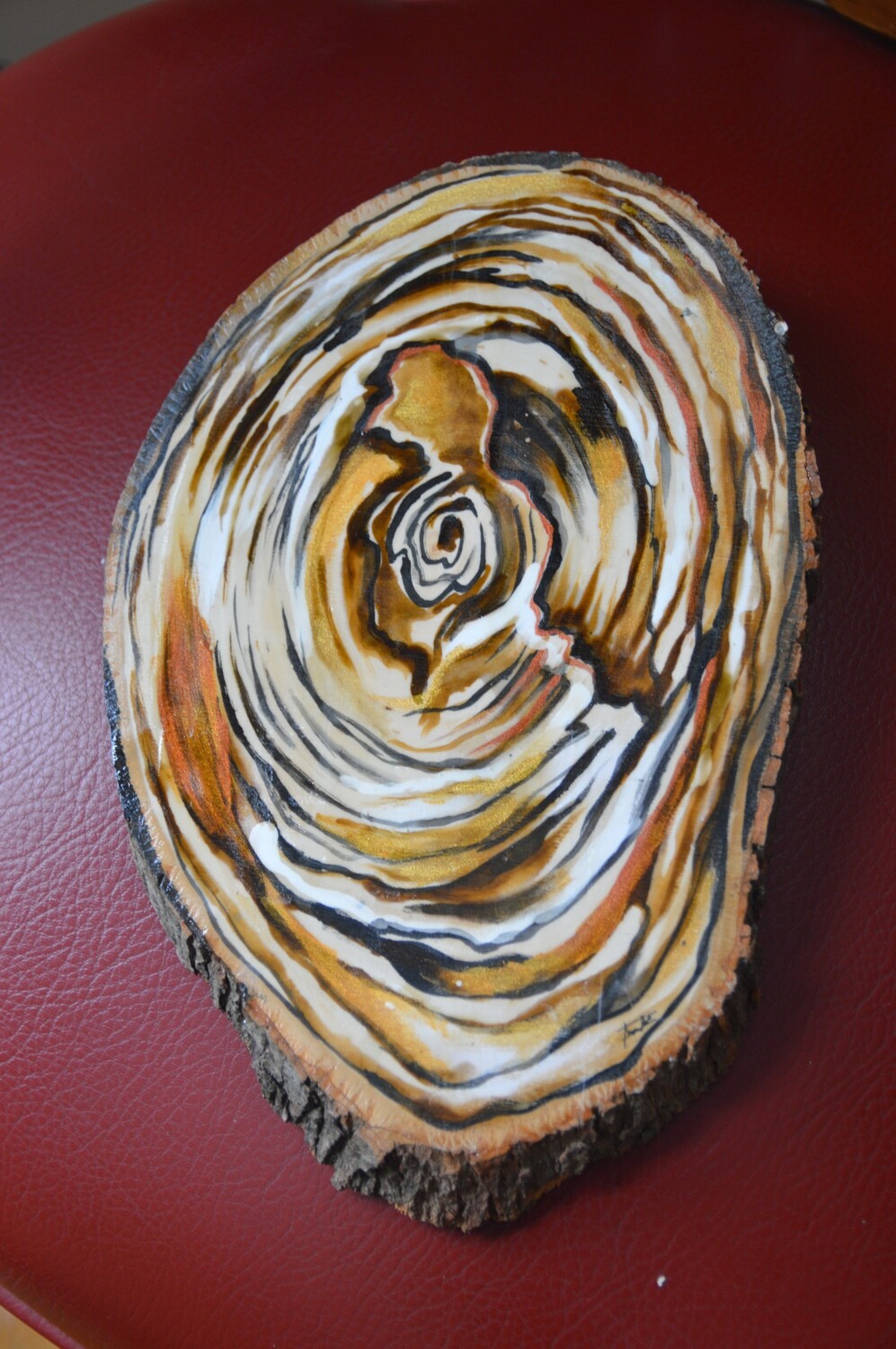 Stained, painted wood design Stained, painted wood design