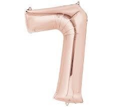 Large Number 7 - Rose Gold Foil Balloon