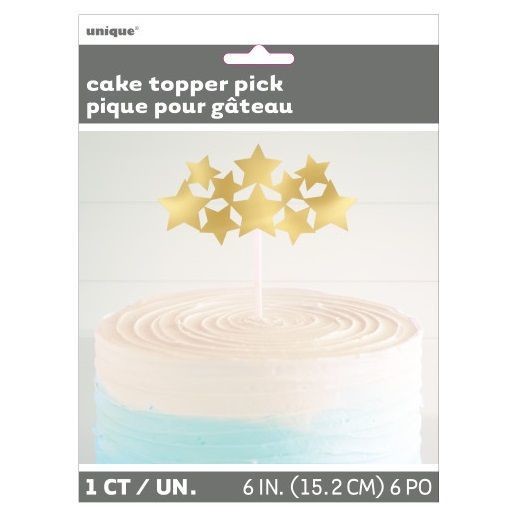 Gold Foil Stars Cake Topper /1Pc