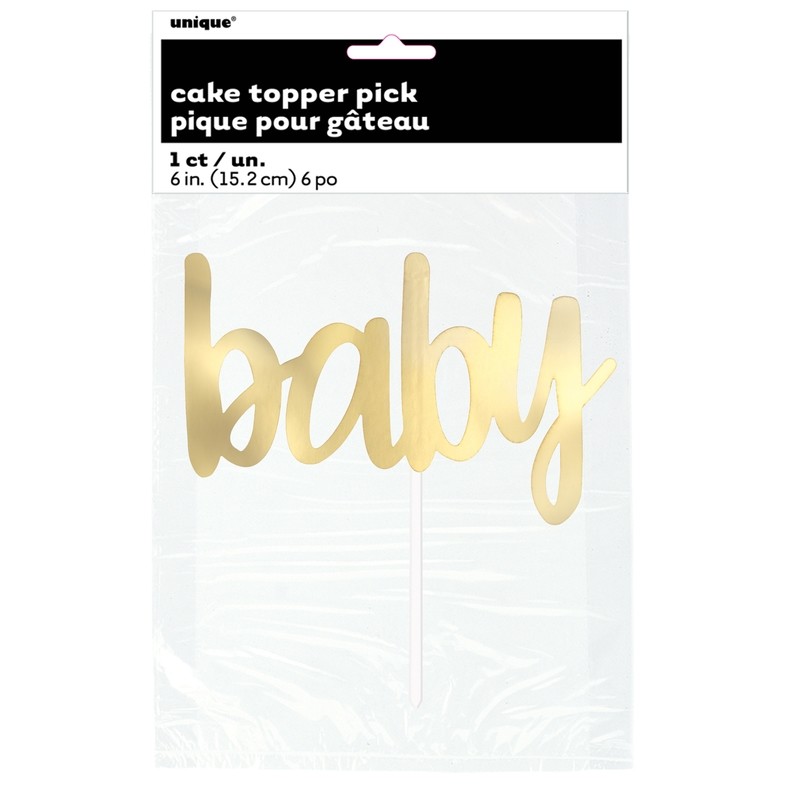 Gold Foil Baby Shower Cake Topper /1Pc