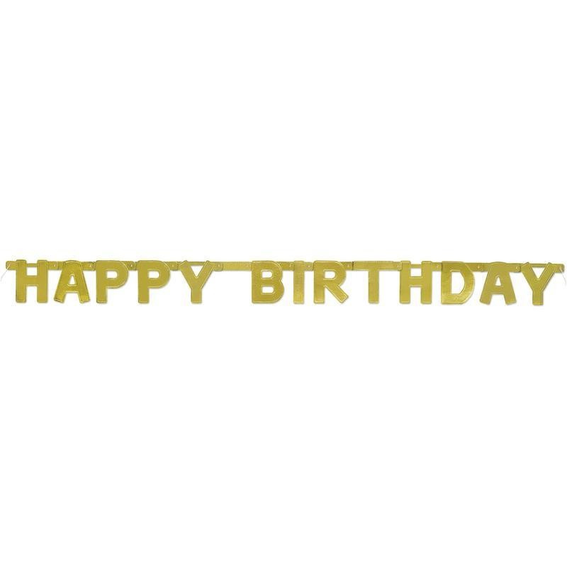Happy Birthday Gold Deluxe Jointed Banner