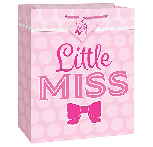 Pink Bow Little Girl Gift Bag Large