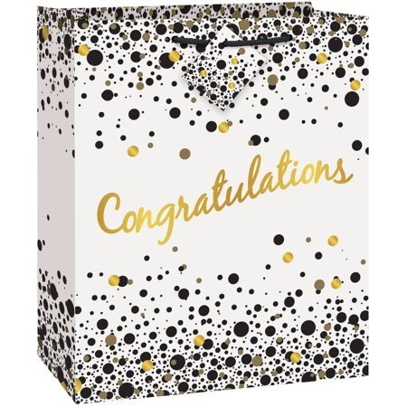 Speckled Black Gold Congratulations Gift Bag Large