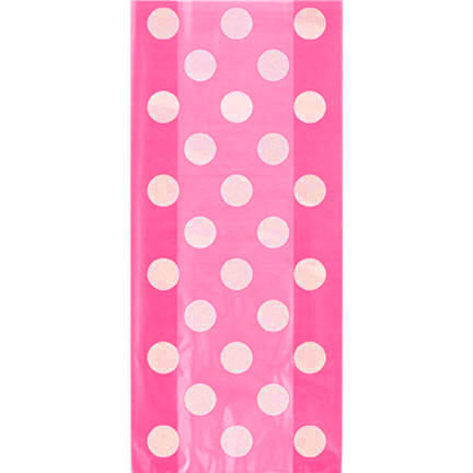 Hot Pink Dot Cello Bags /20Pcs