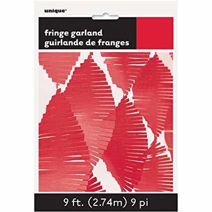 Red Tissue Fringe Garland