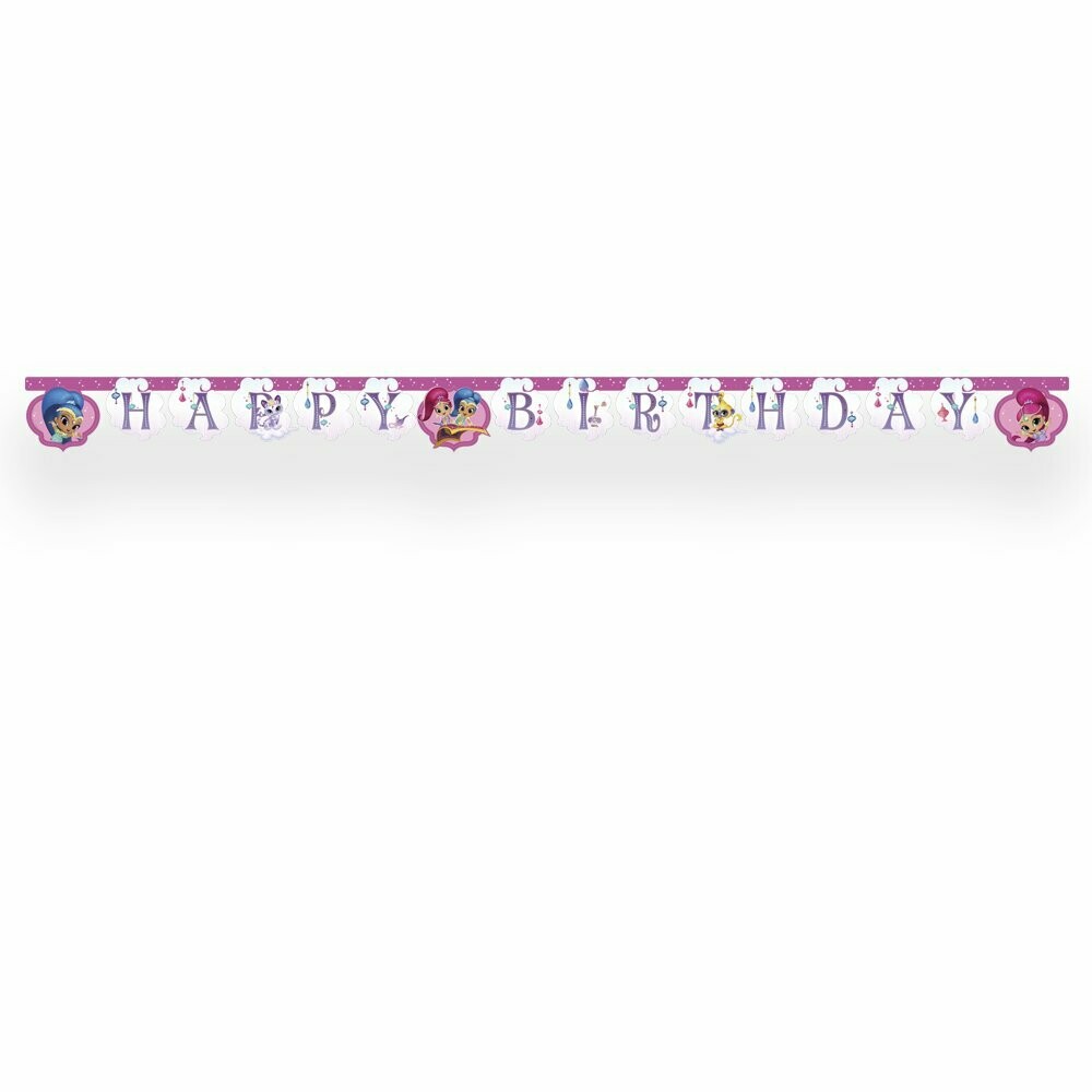 Die-cut Happy Birthday Banner Shimmer And Shine Die-cut Happy Birthday Banner Shimmer And Shine