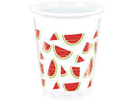 Plastic Cups Watermelon Fresh /8Pcs