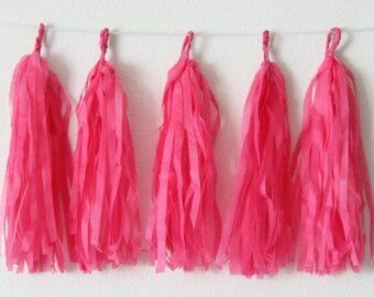 Hot Pink Tissue Paper Tassel/DIY