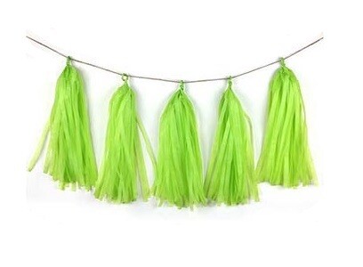 Lime Green Tissue Paper Tassel/DIY