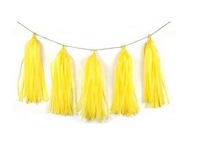 Yellow Tissue Paper Tassel /DIY