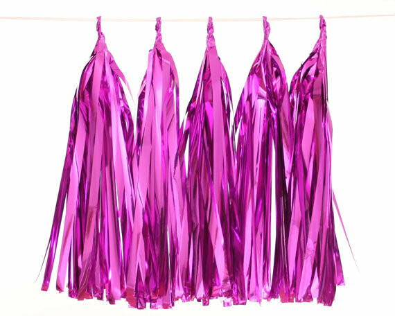 Hot Pink Foil Tassel