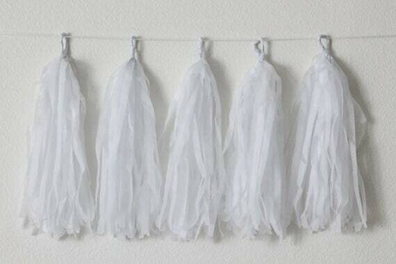 White Tissue Paper Tassel