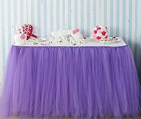 Table Tulle Roll Decoration Pretty Purple