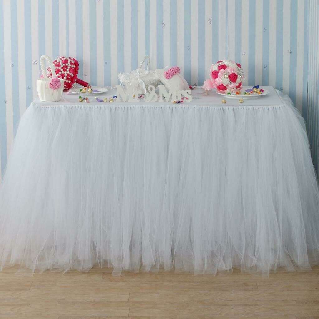 Table Tulle Roll Decoration White