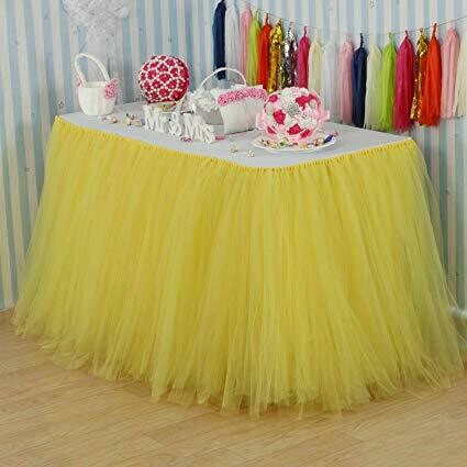 Table Tulle Roll Decoration Yellow