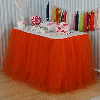 Table Tulle Roll Decoration Orange