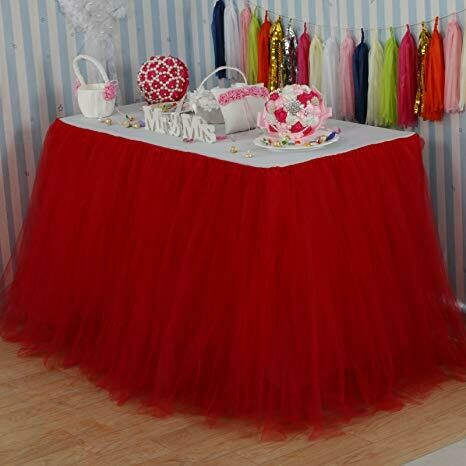 Table Tulle Roll Decoration Red