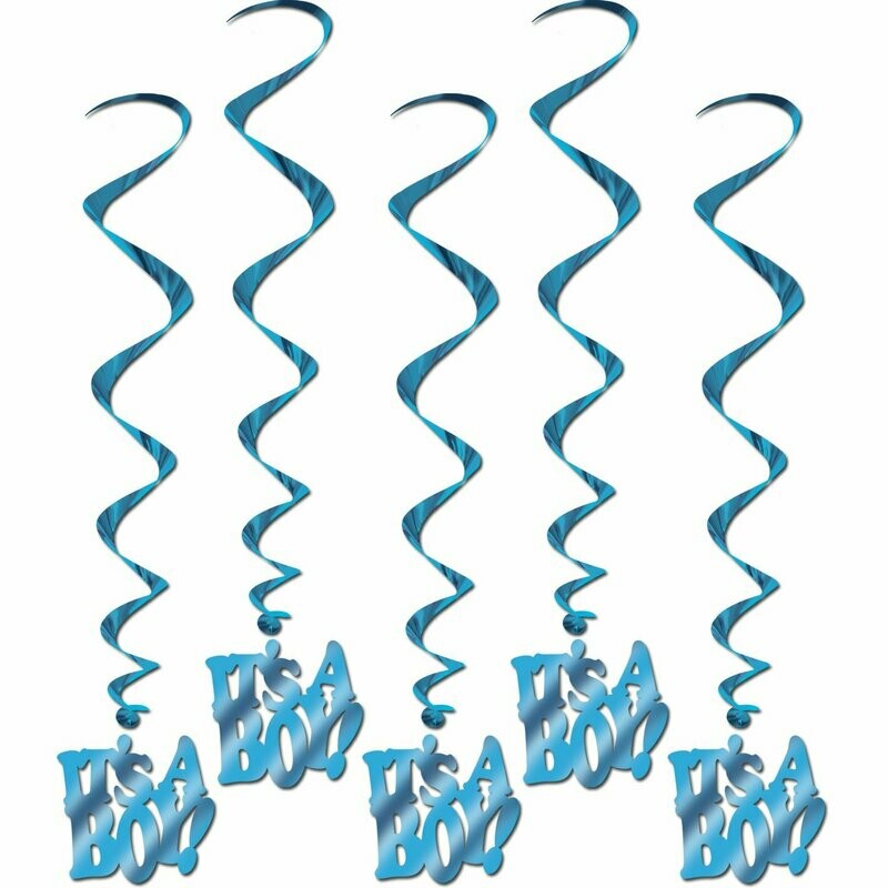It&#39;s A Boy Hanging Swirls /5Pcs