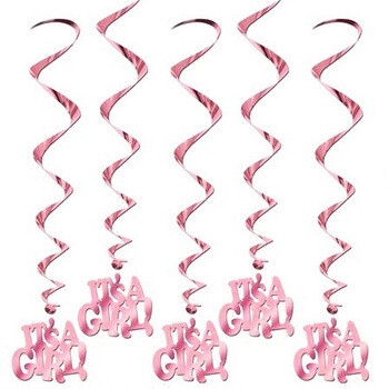 It&#39;s A Girl Hanging Swirls /5Pcs