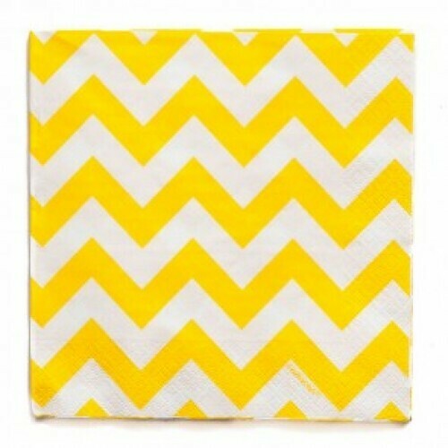 Chevron Sunflower Yellow Lunch Napkins /20Pcs