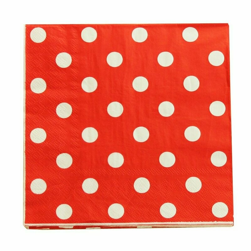 Red Dot Lunch Napkins /20Pcs