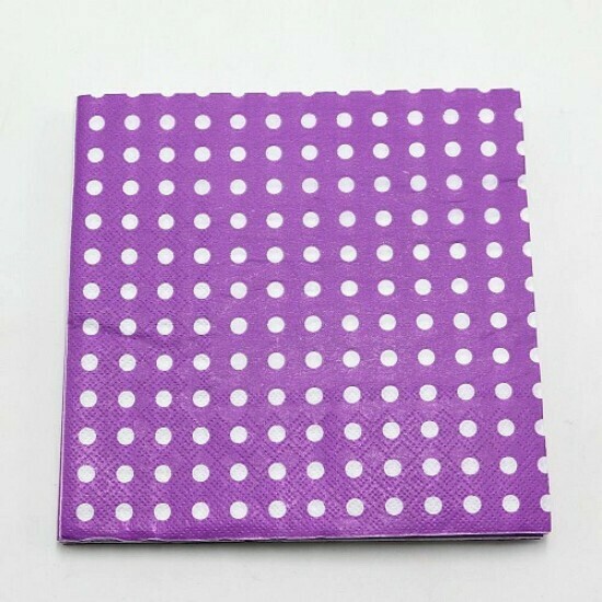 Pretty Purple Dot Lunch Napkins /20Pcs