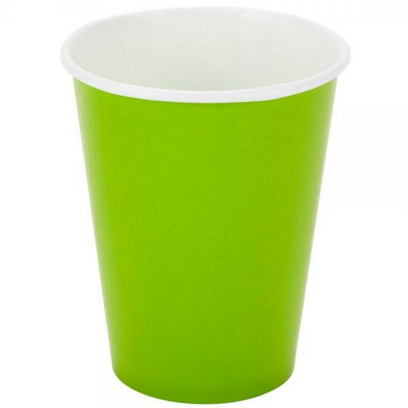 Lime Green Paper Cups /10Pcs