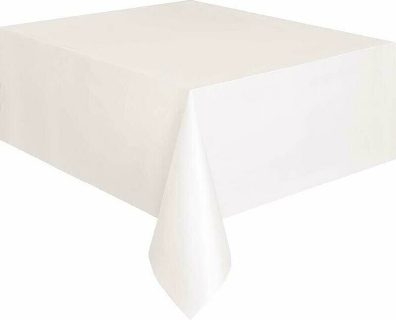 White Plastic Tablecover