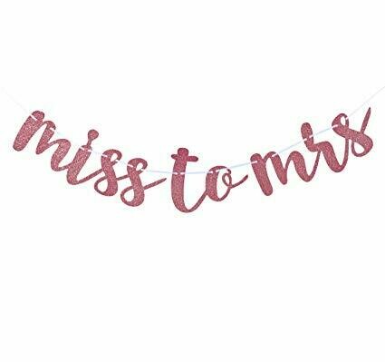 Miss To Mrs Bridal Banner Pink