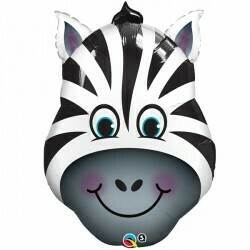 Supershape Zany Zebra Head Foil Balloon