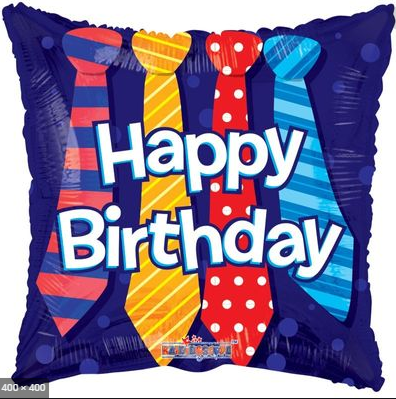 Happy Birthday Ties Foil Balloon