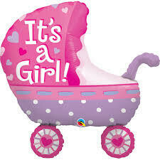 Supershape It&#39;s a Girl Stroller Foil Balloon