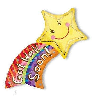 Supershape Get Well Shooting Star Foil Balloon