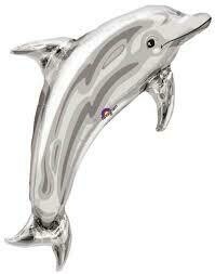 Supershape Silver Dolphin Foil Balloon