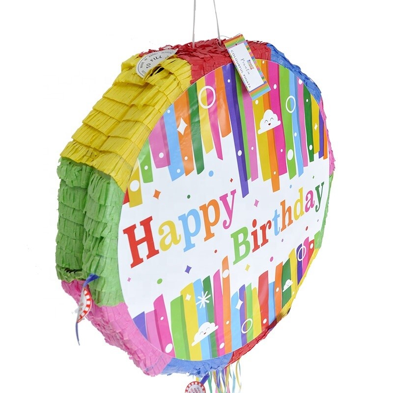 Happy Birthday Stripes Pull Pinata