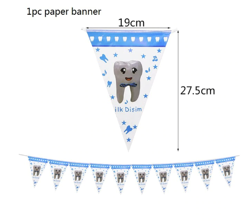 First Tooth Blue Flag Banner