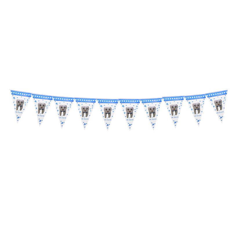 First Tooth Blue Flag Banner