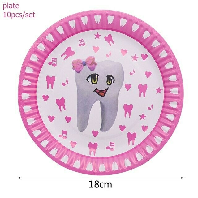 First Tooth Pink Plates /10Pcs