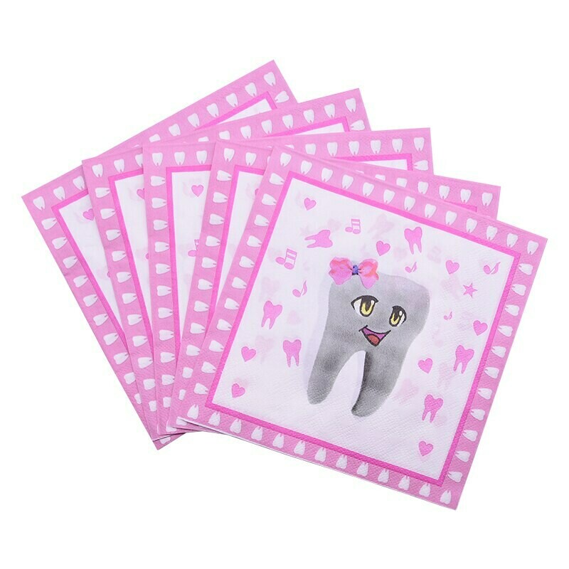 First Tooth Pink Napkins /20Pcs