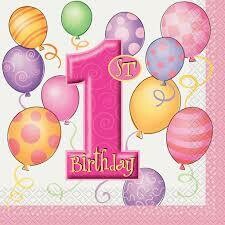 My 1st Birthday Girl Napkins /20Pcs