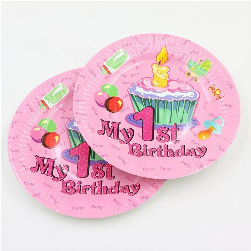 My 1st Birthday Girl Plates /10Pcs My 1st Birthday Girl Plates /10Pcs