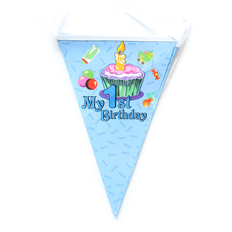 My 1st Birthday Boy Flag Banner